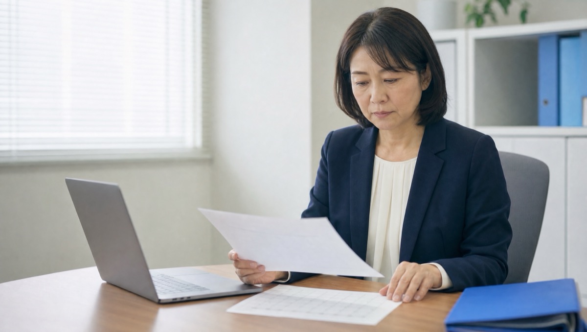 面接メモを見返しながら電話をかける採用担当者