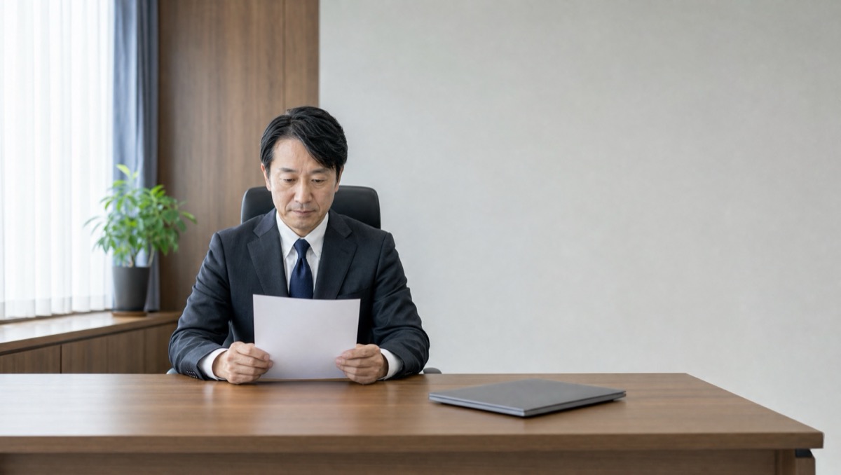 複数病院のパンフレットを並べて整理する机