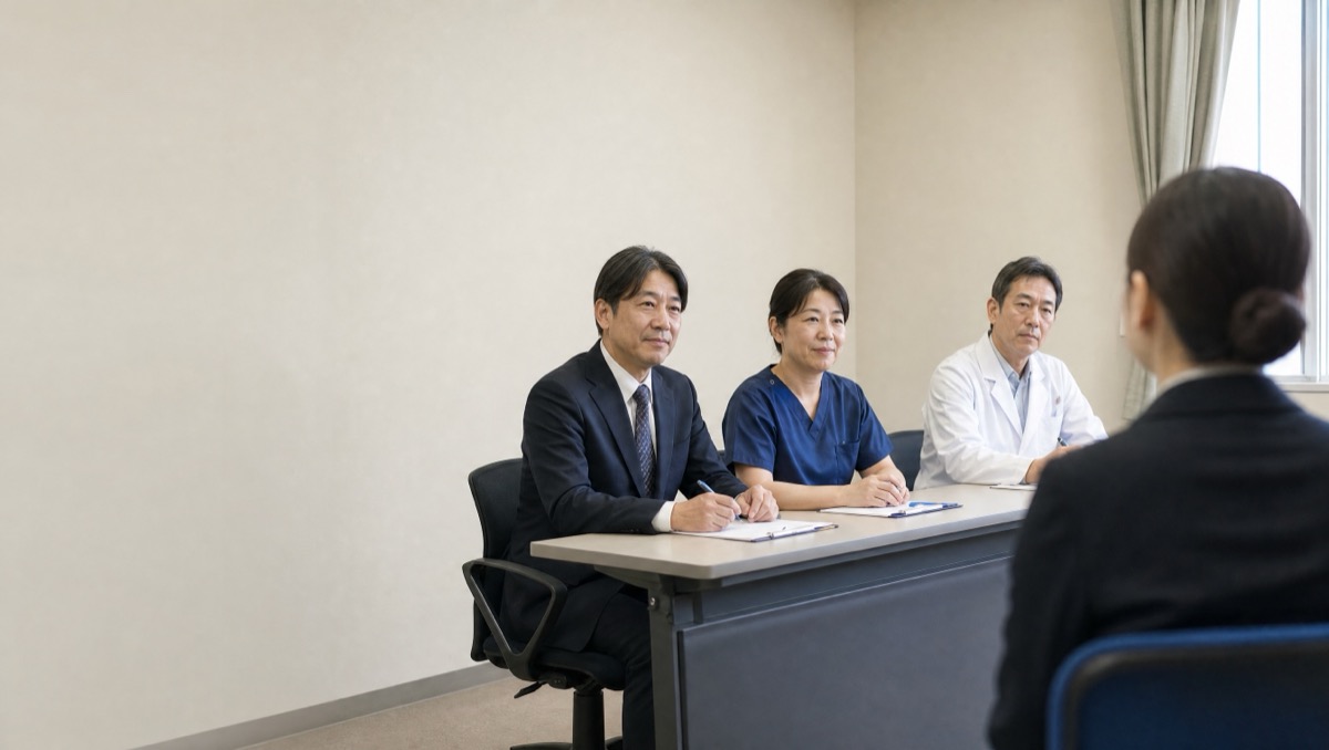 複数人で面接に臨む面接官たちのイメージ