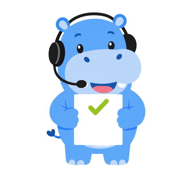 レポートを見せるヒポくん