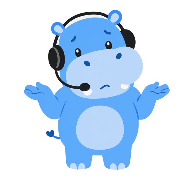 わからず困るヒポくん